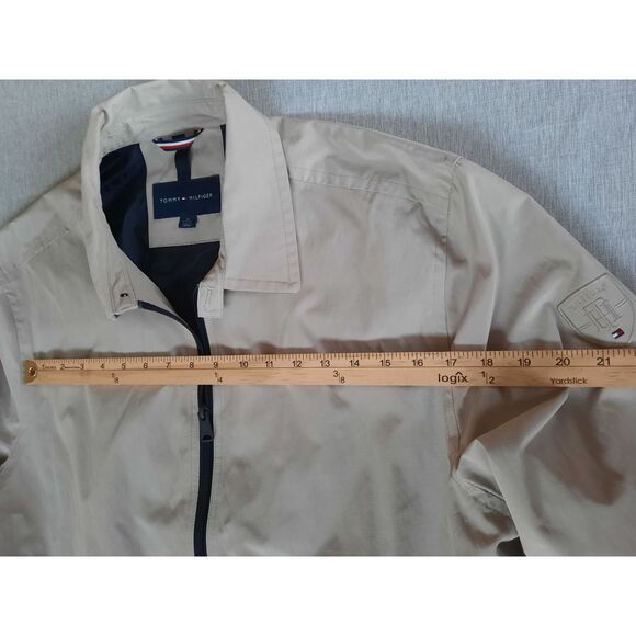Tommy Hilfiger Men XL Cream Collar Pockets Line Stretch Waistband  Zip-Up Jacket - Picture 5 of 8